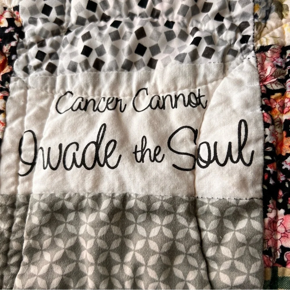 Quilts for friends with cancer  , Quilt for Cancer Fighter Motivational Quilt